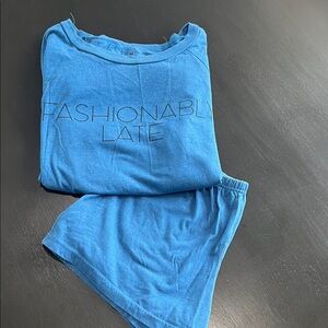 Blue 'Fashionably Late' Lounge Set